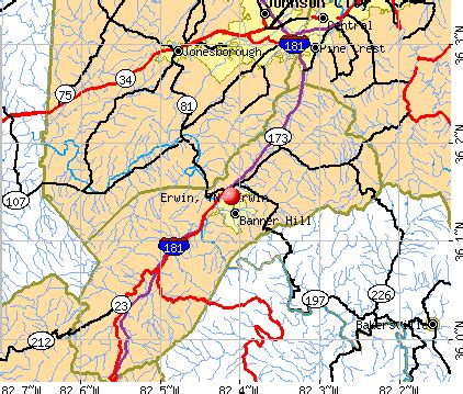 37650|map of erwin tennessee.